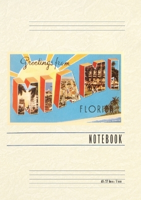 Vintage Lined Notebook Greetings from Miami, Florida