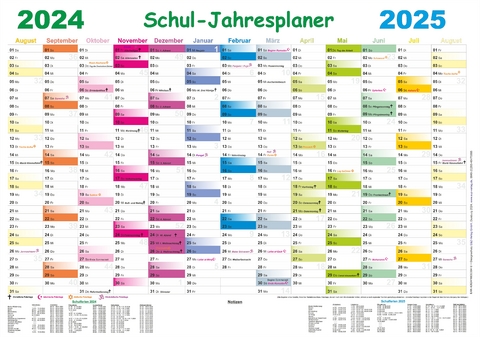 Schul-Jahresplaner 2024/2025 - 