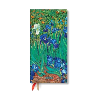 Van Gogh’s Irises Slim 12-month Horizontal Hardback Dayplanner 2025 (Elastic Band Closure) -  Paperblanks