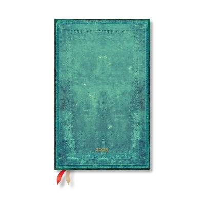 Pacific Blue Bold (Old Leather Collection) Maxi 12-month Vertical Hardback Dayplanner 2025 (Elastic Band Closure) -  Paperblanks