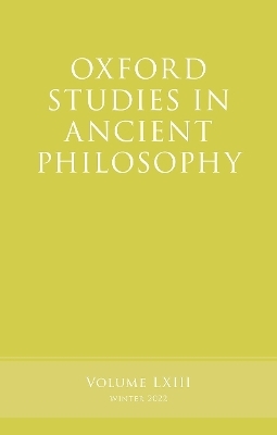 Oxford Studies in Ancient Philosophy, Volume 63 - 