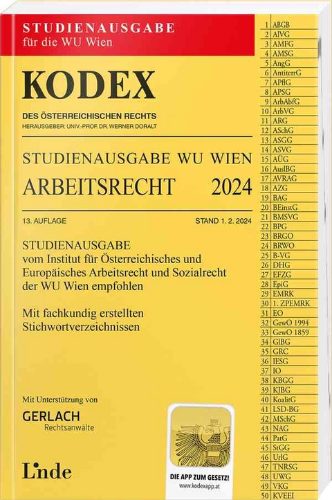 KODEX Studienausgabe Arbeitsrecht WU 2024 - 