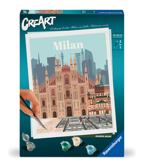 Ravensburger CreArt - Malen nach Zahlen 23688 - Farbenfrohes Mailand - ab 12 Jahren