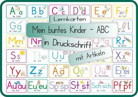 Mein buntes Kinder-ABC Druckschrift mit Artikeln, Umlauten, Doppellauten und Sp, St, Sch und Pf - Helga Momm