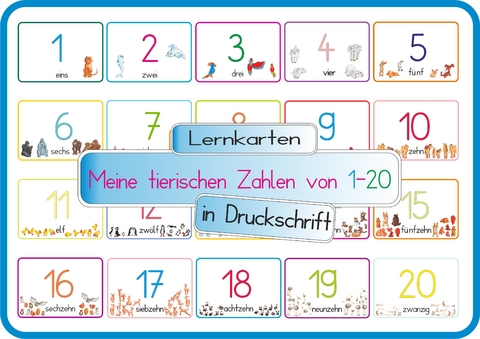 Meine tierischen Zahlen von 1-20 in Druckschrift - Helga Momm