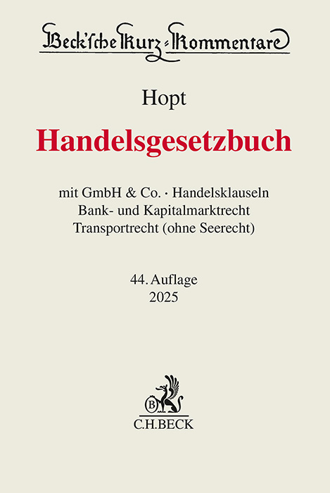 Handelsgesetzbuch - Klaus J. Hopt, Christoph Kumpan, Patrick C. Leyens