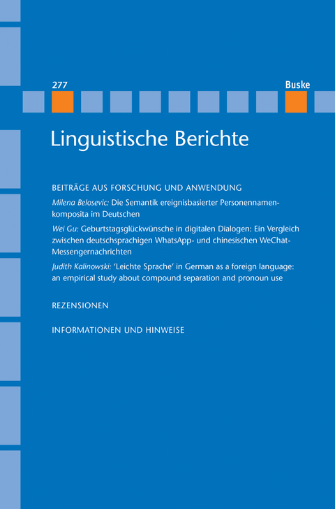 Linguistische Berichte Heft 277 - 