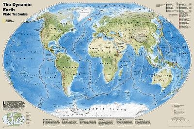 The Dynamic Earth, Plate Tectonics, Tubed - National Geographic Maps