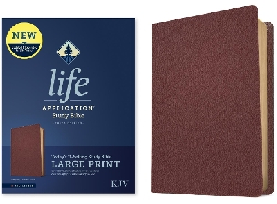 KJV Life Application Study Bible, Third Edition, Large Print (Genuine Leather, Burgundy, Red Letter) -  Tyndale