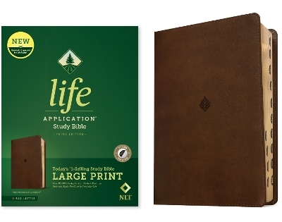 NLT Life Application Study Bible, Third Edition, Large Print (Leatherlike, Rustic Brown Leaf, Indexed, Red Letter) -  Tyndale