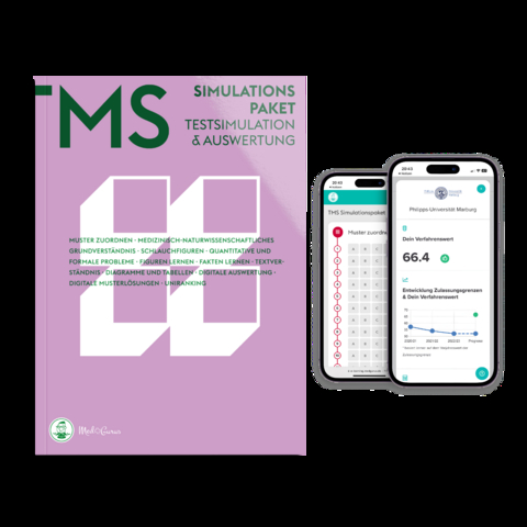 MedGurus TMS Vorbereitung 2025 Simulations-Paket - Anspruchsvoller Probetest zur Vorbereitung auf den Medizinertest mit digitaler Auswertung und Ermittlung der Studienplatzchancen - Alexander Hetzel, Constantin Lechner