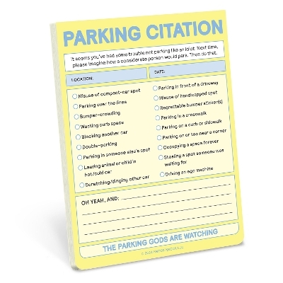 Knock Knock Parking Citation Nifty Note (Pastel Yellow) -  Knock Knock