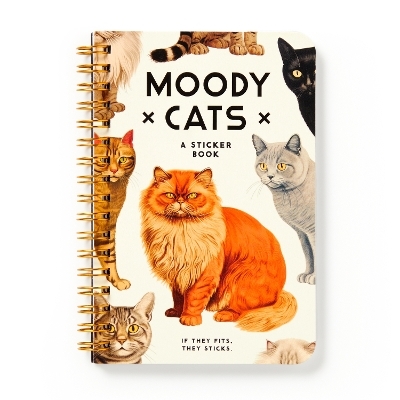 Moody Cats Sticker Book -  Brass Monkey,  Galison