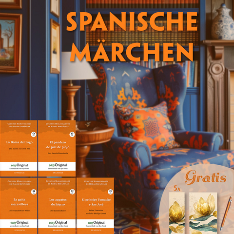 Spanische Märchen (5 Bücher + Audio-Online + exklusive Extras) - Frank-Lesemethode -  Cuentos