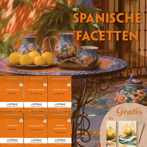 Spanische Facetten (6 Bücher + Audio-Online + exklusive Extras) - Frank-Lesemethode - Gustavo Adolfo Bécquer, Joaquín Dicenta, Juan Valera