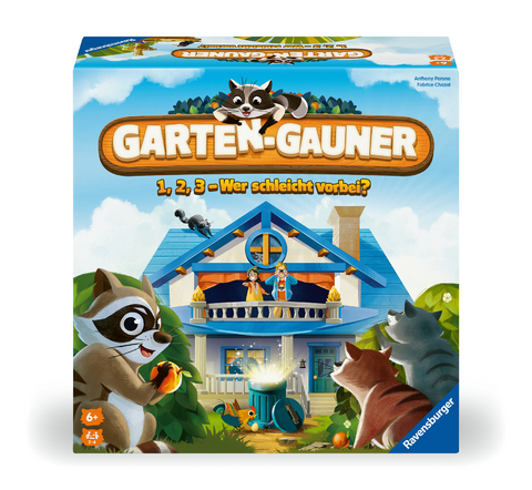 Ravensburger 22698 - Garten-Gauner: 1, 2, 3 – Wer schleicht vorbei? - Kinderspiel ab 6 Jahren für 2-4 Personen - Anthony Perone, Fabrice Chazal