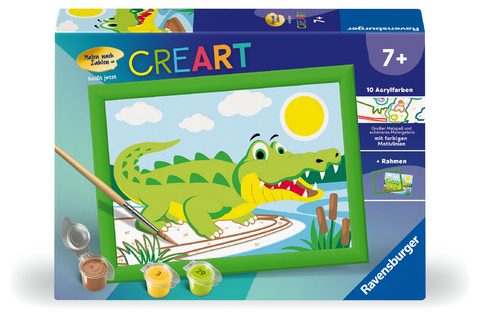 Ravensburger CreArt 23953 - Krokodil an Land - Malen nach Zahlen für Kinder ab 7 Jahre