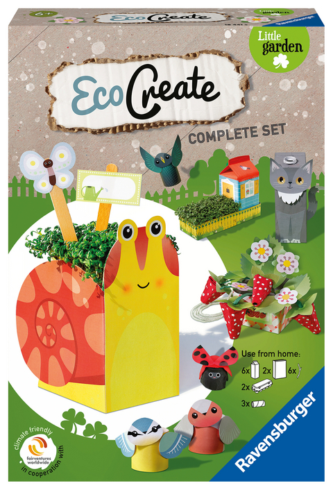 Ravensburger EcoCreate 18441 – Kleiner Garten – DIY Bastelset für Kinder ab 6 Jahren