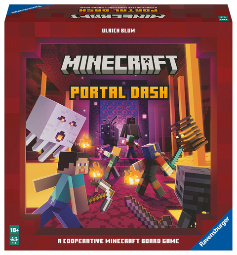 Ravensburger Familienspiel Minecraft Portal Dash, Gesellschaftsspiel für Kinder und Erwachsene, für 2-4 Spieler, Brettspiel ab 10 Jahren - Ulrich Blum