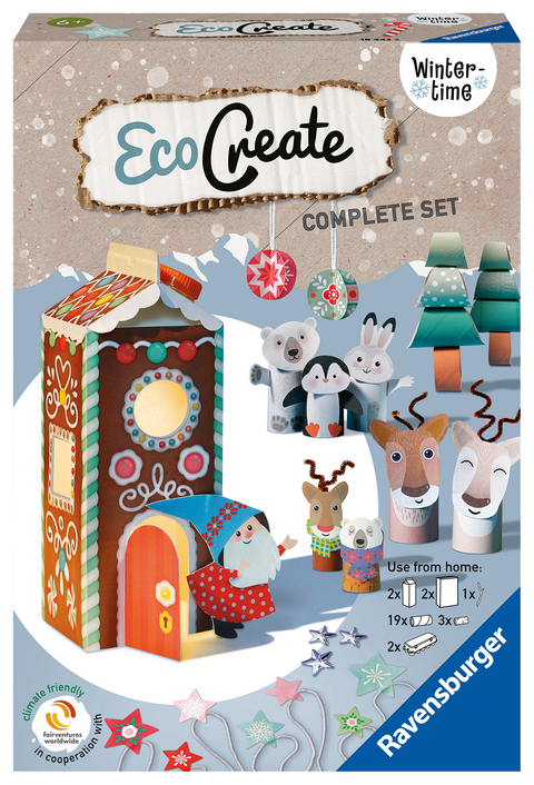 Ravensburger EcoCreate 18442 – Wintertime – DIY Bastelset für Kinder ab 6 Jahren