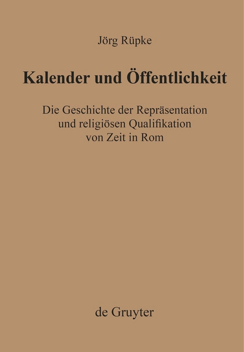 Kalender und Öffentlichkeit - Jörg Rüpke