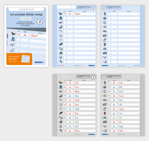 Ich schreibe Wörter richtig - Abreißblock 2 - Lernzielkontrolle - Kurze Wörter - Katrin Langhans
