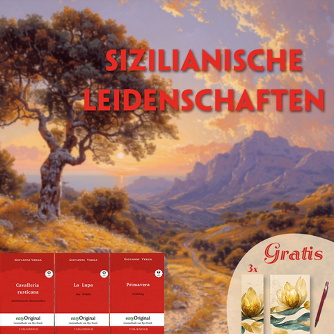 Sizilianische Leidenschaften (3 Bücher + Audio-Online + exklusive Extras) - Frank-Lesemethode - Giovanni Verga