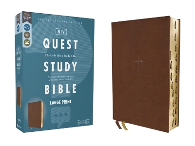 NIV, Quest Study Bible, Large Print, Leathersoft, Brown, Thumb Indexed, Comfort Print