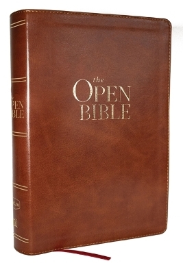 The Open Bible: Read and Discover the Bible for Yourself (NKJV Brown Leathersoft, Red Letter, Comfort Print) -  Thomas Nelson