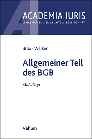 Allgemeiner Teil des BGB - Hans Brox; Wolf-Dietrich Walker