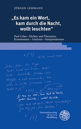 „Es kam ein Wort, kam durch die Nacht, wollt leuchten“ - Jürgen Lehmann