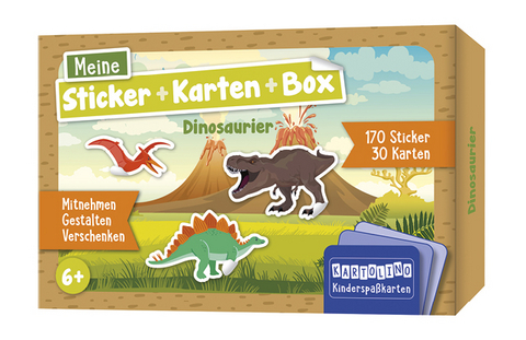 Meine Sticker + Karten + Box - Dinosaurier