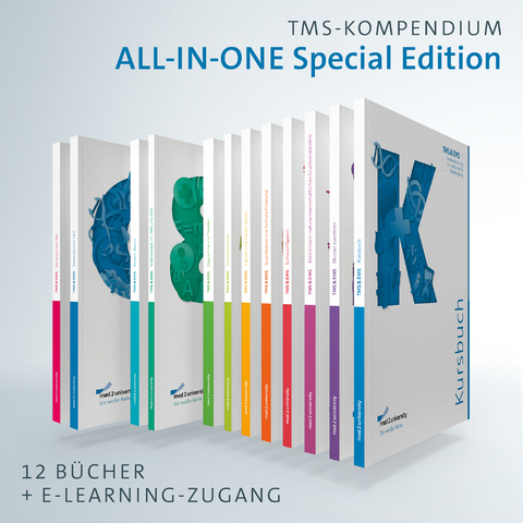 med2university TMS Vorbereitung 2025 Kompendium ALL-IN-ONE Special Edition - 12 TMS Bücher & 6000 Übungsaufgaben inkl. E-Learning zur Vorbereitung auf den Test für medizinische Studiengänge - Marianne Dr. Kunisch, Franz Dr. Kunisch, Clemens Backhaus, Felix Beyer, Franziska Conrad, Christoph Gerling, Vera Mandt, Julian Nowak, Nikolaus Nowak, Isabel Standke, Julia Stuch, Katharina von Schoeler, Julian Kunisch