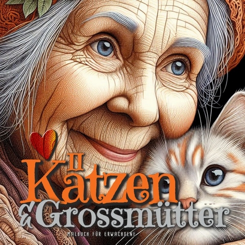 Katzen und Grossmütter Malbuch für Erwachsene 2 - Monsoon Publishing, Musterstück Grafik