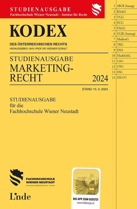 KODEX Studienausgabe Marketingrecht - Jacqueline Bichler