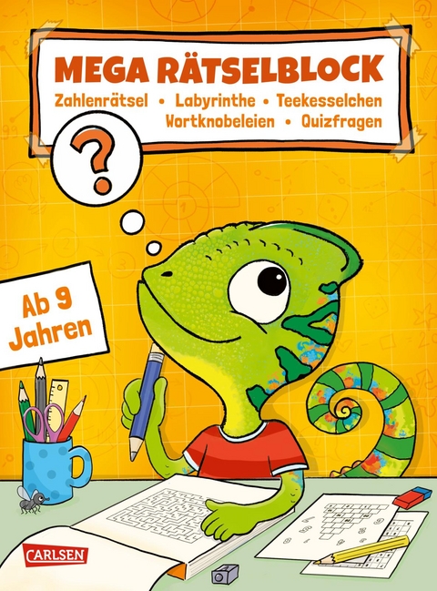 Rätseln für Kinder ab 8: Mega Rätselblock - Zahlenrätsel, Labyrinthe, Teekesselchen, Wortknobeleien, Quizfragen - Jasmin Riter