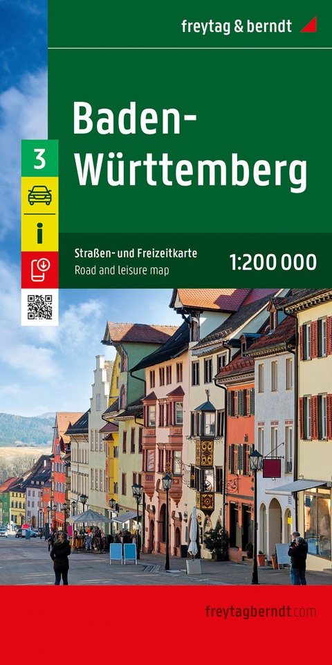 Baden-Württemberg, Straßen- und Freizeitkarte 1:200.000, freytag & berndt