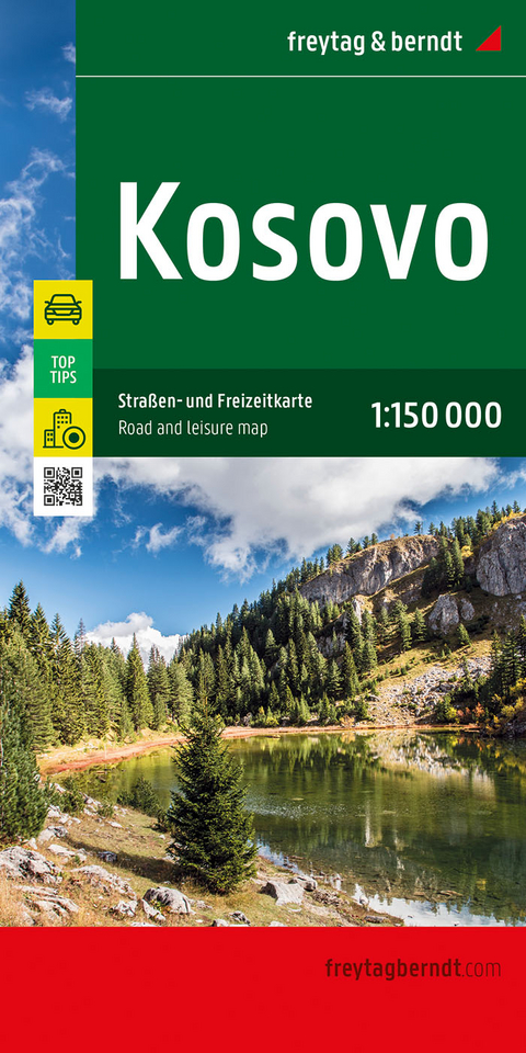 Kosovo, Straßen- und Freizeitkarte 1:150.000, freytag & berndt