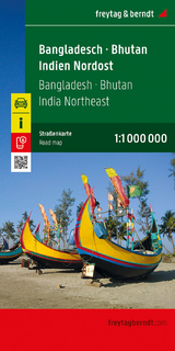 Bangladesch - Bhutan - Indien Nordost, Straßenkarte 1:1.000.000, freytag & berndt - 