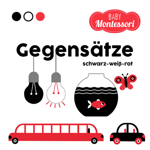 Gegensätze schwarz-weiß-rot (Baby Montessori) - 