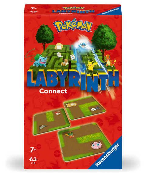 Ravensburger 22579 - Pokémon Labyrinth Connect - Mitbringspiel für 2-6 Spieler ab 7 Jahren mit den beliebten Pokémon Fantasiewesen - Max J. Kobbert