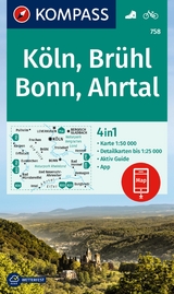 KOMPASS Wanderkarte 758 Köln, Brühl, Bonn, Ahrtal 1:50.000 - 