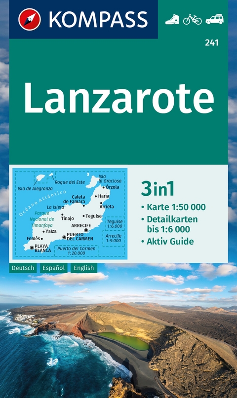 KOMPASS Wanderkarte 241 Lanzarote 1:50.000