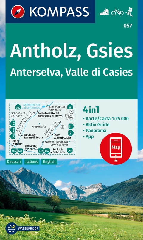 KOMPASS Wanderkarte 057 Antholz, Gsies, Anterselva, Valle di Casies 1:25.000