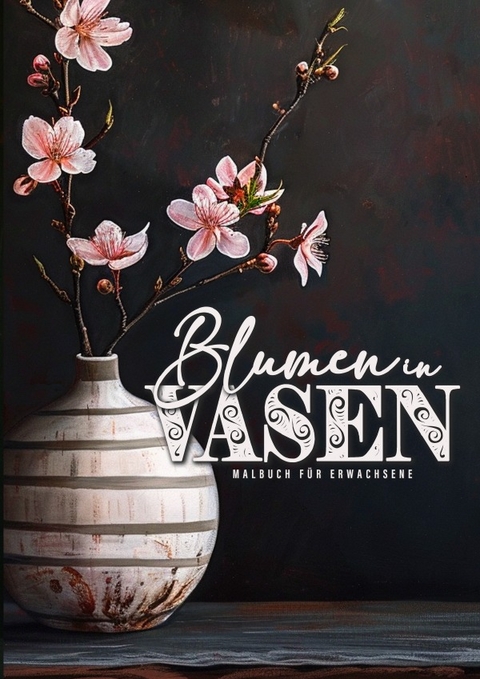 Blumen in Vasen Malbuch für Erwachsene - Monsoon Publishing, Musterstück Grafik