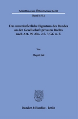 Das unveräußerliche Eigentum des Bundes an der Gesellschaft privaten Rechts nach Art. 90 Abs. 2 S. 3 GG n. F. - Magali Jud