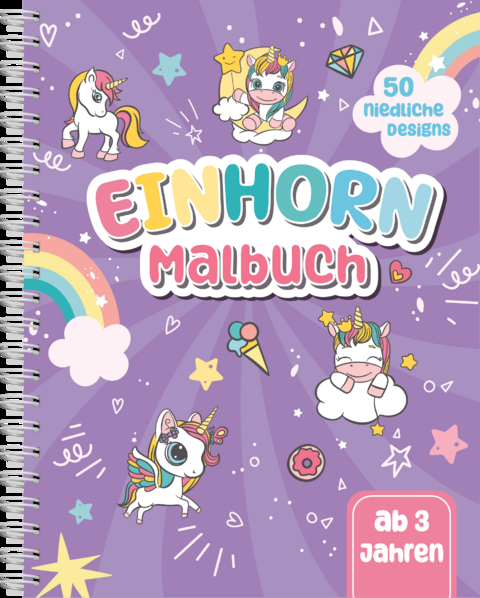 Einhorn-Malbuch für Kinder ab 3 Jahren