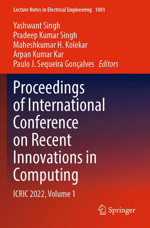 Proceedings of International Conference on Recent Innovations in Computing - 