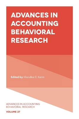 Advances in Accounting Behavioral Research - 