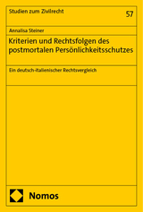 Kriterien und Rechtsfolgen des postmortalen Persönlichkeitsschutzes - Annalisa Steiner